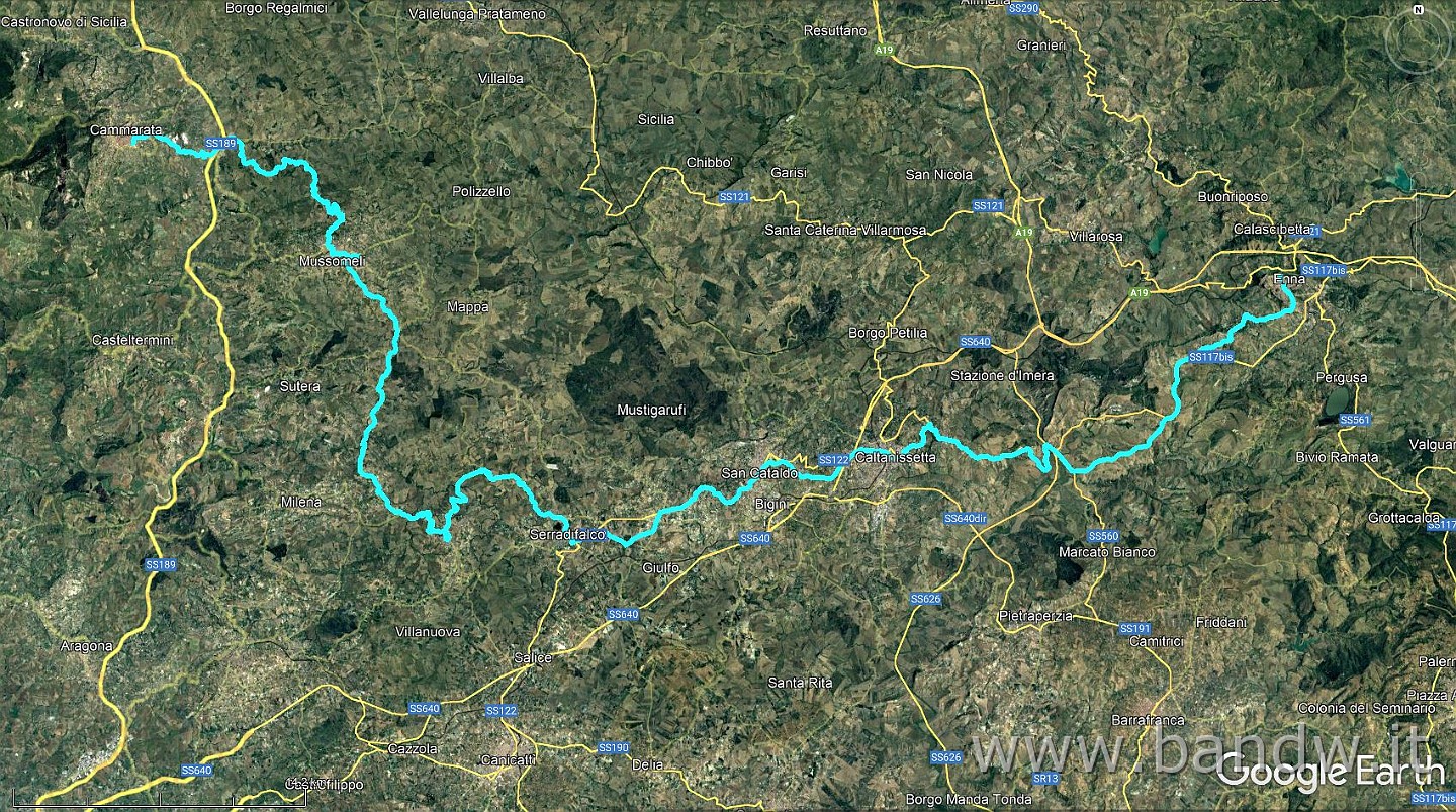 San Giovanni Gemini-Enna GE.JPG - Itinerario odierno previsto .....ed effettuato